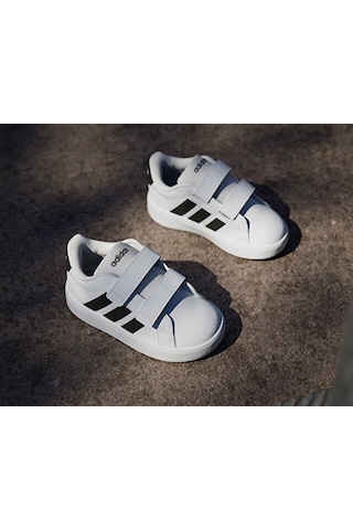 Adidas Grand Court 3.0 Cf Çocuk Günlük Ayakkabı Hp3534 Beyaz Beyaz
