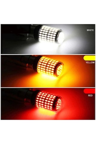 P21w 144 Ledli Ultra Parlak Geri Vites Park Ampül Tek Duy Kırmızı