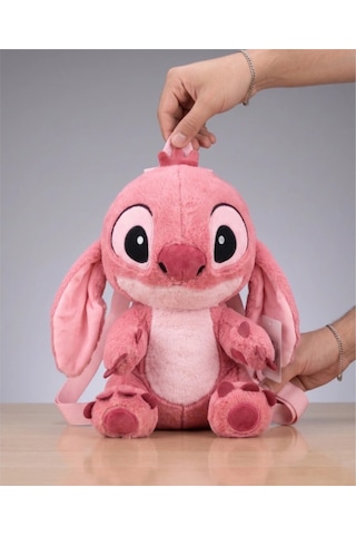 30 Cm Stitch Peluş Sırt Çantası Yumuşacık Peluş Çanta Sevimli Tasarım Günlük Ve Hediye Pembe Çok Renkli