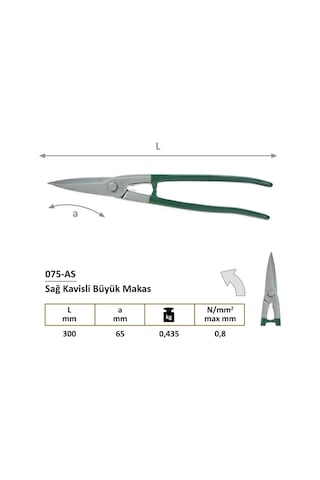 075-as Sağ Kavisli Olukçu Makas