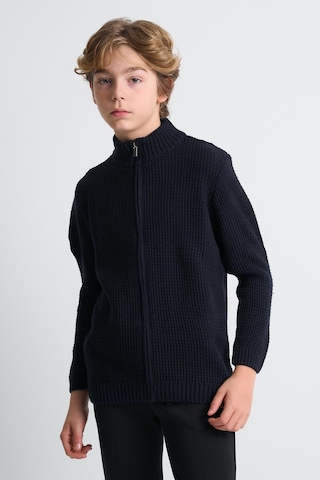 Alexandergardı Fermuarlı Dik Yaka Hırka Lacivert