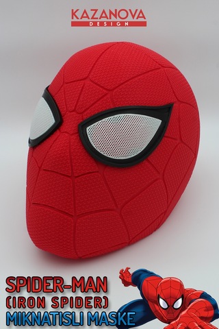 Kazanova Design Spider-man Iron Spider Mıknatıslı Giyilebilir Maske Gerçek Boy Marvel Cosplay