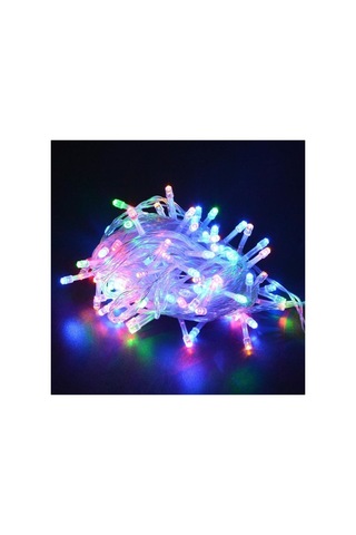 10 Mt 100 Ledli 8 Fonksiyonlu Karışık Renkli Rgb Led Lamba Beyaz
