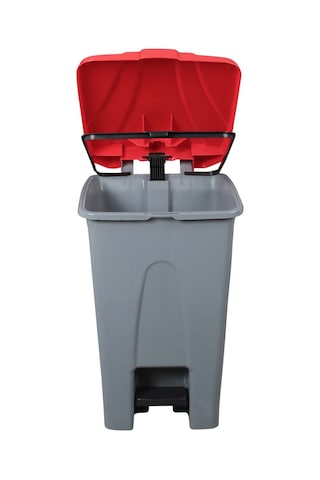 Safell Plastik Pedallı Çöp Kovası 70Lt Çöp Konteyneri Grimavi