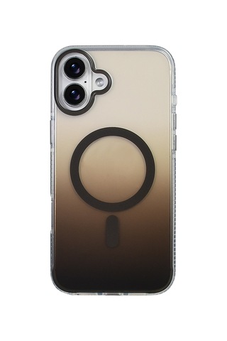 Apple Uyumlu iPhone 16 Kılıf M-safe Şarj Özellikli Transparan Renk Geçişli Mkst Toros Kapak - Rose Gold Altın