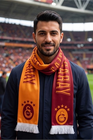 Galatasaray Lisanslı Sarı Kırmızı Şal Atkı Uv Kutu Kırmızı - Sarı