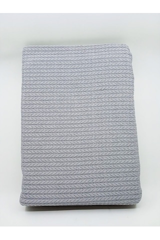 Cottonriver Örgü Tek Pike Gri Tek Kişilik