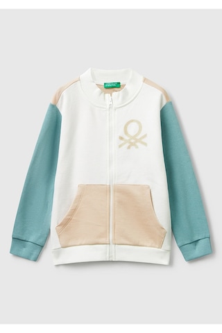 Benetton Kız Bebek Fermuarlı Sweatshırt BEYAZ