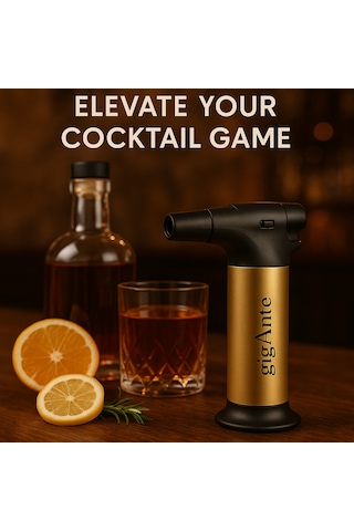 Gigante Premium Pürmüz Çakmak - Viski&kokteyl Tütsüleme Altın