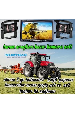 Tarım Araçları İçin 7 İnç Monitör Ve 2 Adet Kamera Seti