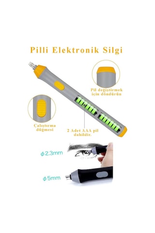 Elektronik Silgi Pilli 1 Paket Otomatik Taşınabilir Kalem Silgi Karakalem Eskiz Çizim Grafit Elektrikli