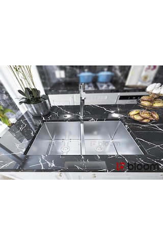 Bloom Loft 2 Gözlü Paslanmaz Çelik Eviye 34 / 34 x 70 CM