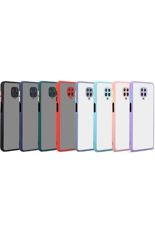 Kilifone - Redmi Note 9s Uyumlu Kılıf Arkası Buzlu Renkli Kenarlı Hux Kapak - Mor - T14540