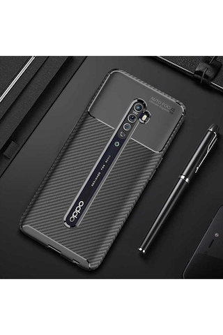 Oppo Reno 2 Kılıf Zore Negro Silikon Kapak Siyah