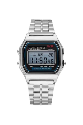 F91 Çok Fonksiyonlu Led Dijital Elektronik Saat Paslanmaz Çelik Unisex İş Kol Saati Erkekler Kadınlar İçin Aydınlık Alarm Takvim 12/24 Saat Ekran Gümüş Diğer