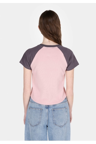 Colin's Colins Slim Fit Yuvarlak Yaka Baskılı Kadın Pembe Kısa Kol Tişört Cl1073324 Q1.v2 Pın Pembe