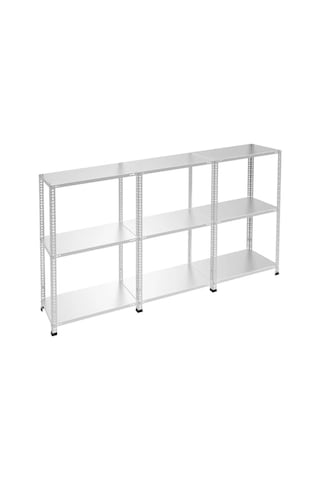 Galvaniz 3 Katlı 3lü Birleşik Arşiv Raf Sistemi - Çelik Raf - Metal Raf Metalik