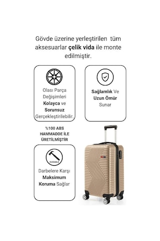 G&d Polo Suitcase Abs Gold Kabin Boy Valiz 600.06-k Altın