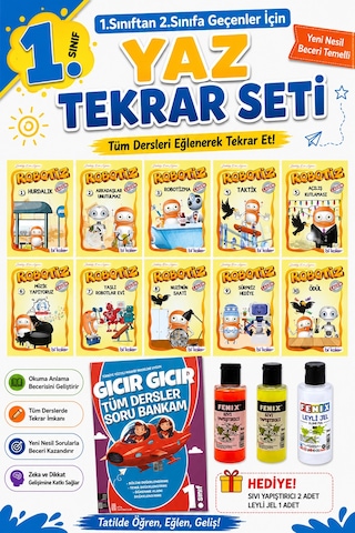 1. Sınıftan 2.sınıfa Geçenler İçin Hikayelerle Yaz Tekrar Seti Slime Set Hediyeli