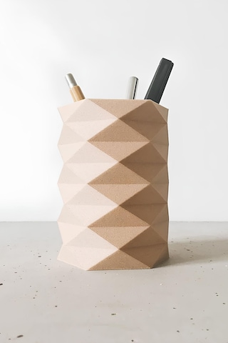 Dekoratif Beton Kalemlik Masa Üstü Çok Amaçlı Organizer Banyo Ve Ofis Düzenleyici Kahve Tonlarına Yakın