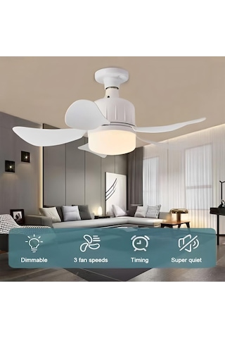 Tavan Vantilatörü Aydınlatmalı, 40w E27 Led Fan Lambası Uzaktan