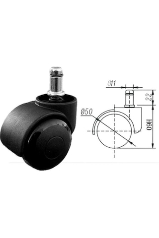 Dekofis 5 Adet Yedek Parça Sandalye Tekerleği Dönerli Teker