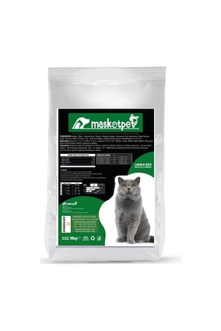 Maskot Kuzu Etli ve Pirinçli Yetişkin Kedi Maması 10 KG