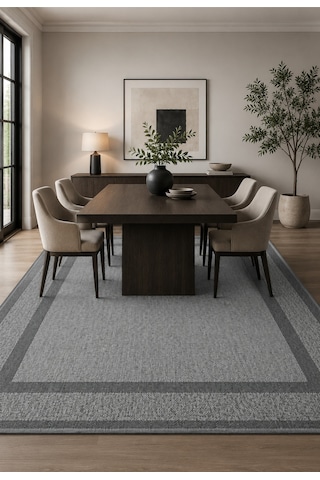 Modern Sisal 8001 Antrasit Leke Tutmayan Kaymaz Taban Salon Mutfak Koridor Balkon Halısı