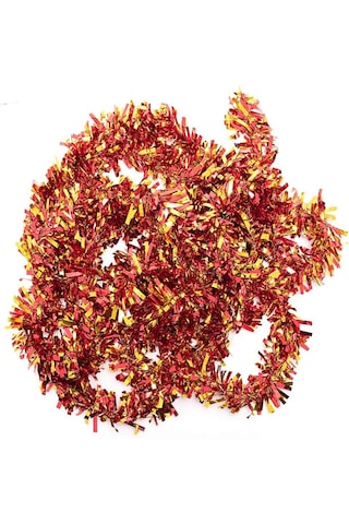 Kırmızı Altın Renk 4 Cm Genişlik Garland Çift Renk Sim Süs 180 Cm 5492 Diğer