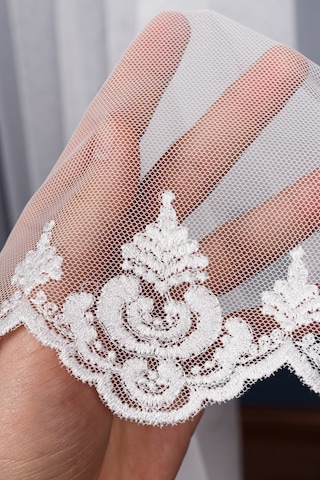 Grek Etek Nakış İşlemeli Damask Desen Tül Perde