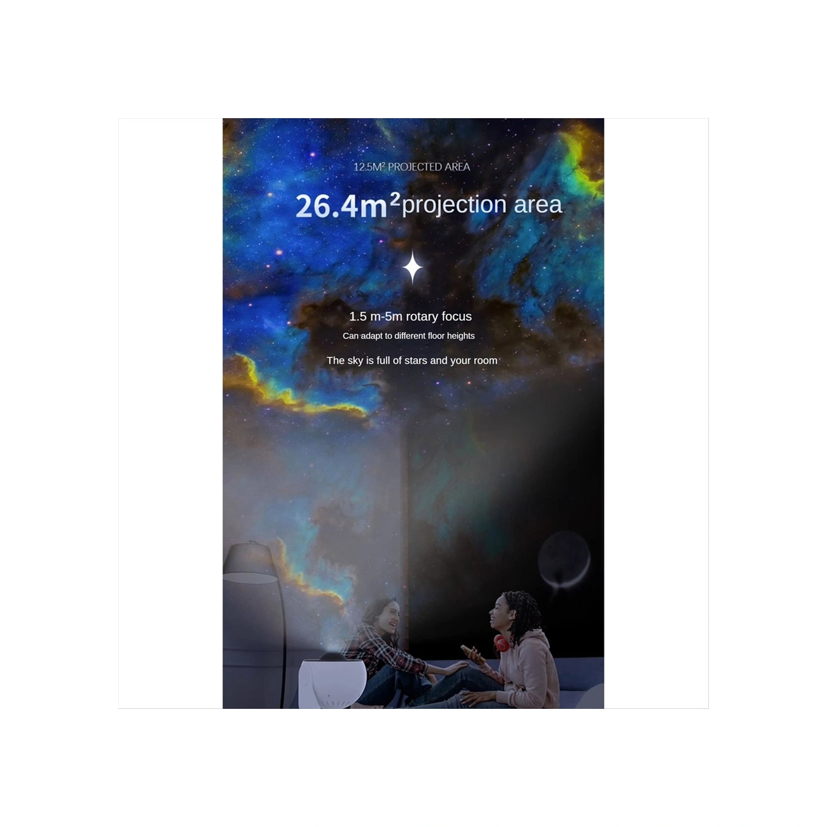 Xurunkeji Galaxy Yıldızlı Projektör Lambası 360 Dönebilen Yıldızlı Gece Lambası Ayarlanabilir Projeksiyon Lambası Yatak Odası, Ev Ve Partiler İçin-c Siyah Ve Beyaz