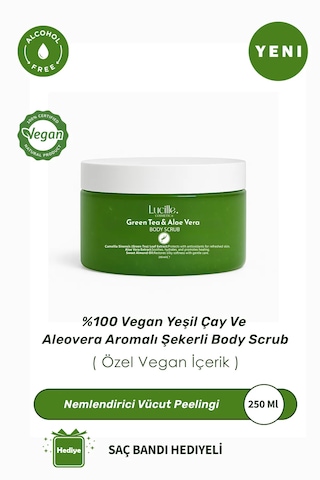 Lucille %100 Vegan Yeşil Çay & Aloe Vera Aromalı Vücut Scrub 25gr