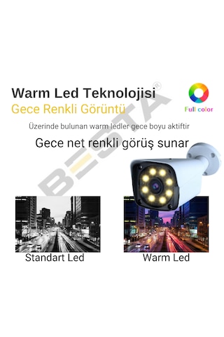 5mp Lens 1080p Warm Led 4 Kamera 500gb Hdd Güvenlik Kamerası Seti