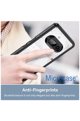Microcase Nothing Phone 3a Pro Shield Serisi Darbeye Dayanıklı Yarı Esnek Plastik Tpu Kılıf - Al8100 Füme