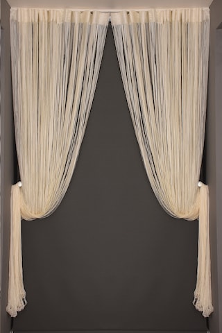 Düz İp Model Krem Renk Hazır İp Perde 300 270 Krem