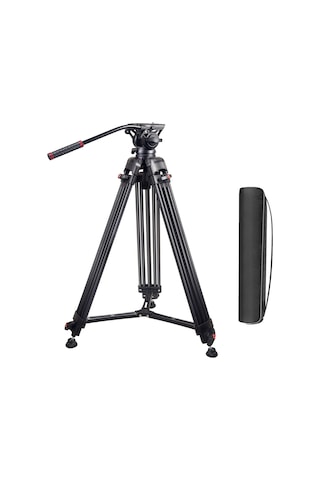 Gdx 985 Profesyonel Video Ve Fotoğraf Tripod 10kg Taşıma Kapasiteli Vh07 Fluid Kafa 176cm Boy