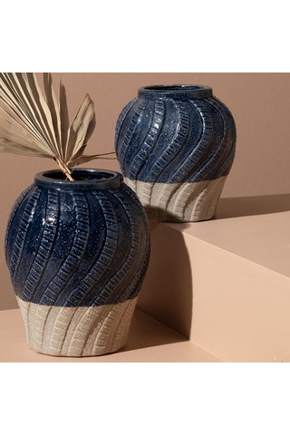 Lexroo Wavy Seramik Vazo 18 X 19 Cm Çok Renkli
