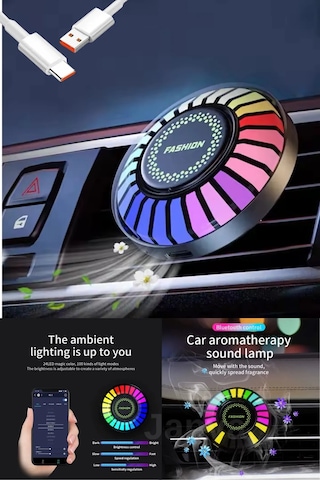 Rgb Müzik Ekolayzer Led Çubuk Sese Duyarlı Ritim Animasyonlu 32 Led Şarjlı Android-ıos - Beyaz