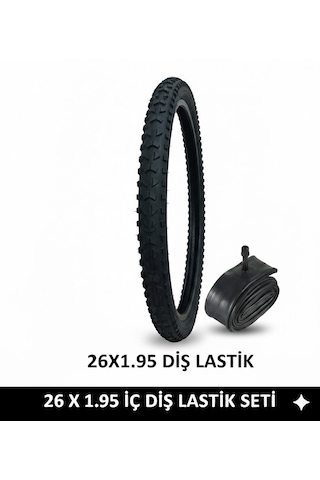 26 Jant Bisiklet İç Dış Lastik Seti - 26x1.95 Dış Lastik + İç Lastik Oto Kalın Sibop