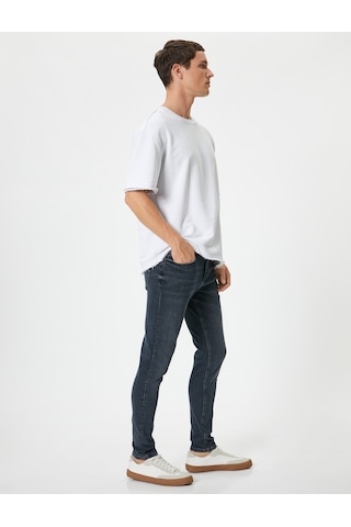 Koton Skinny Fit Kot Pantolon - Michael Jean İndigo Stone 4sam40125nd İndigo - Taş