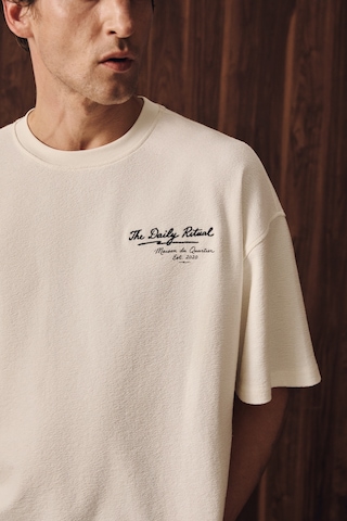 Grimelange Elan Erkek Baskılı Ve Nakışlı Ekru T-shirt