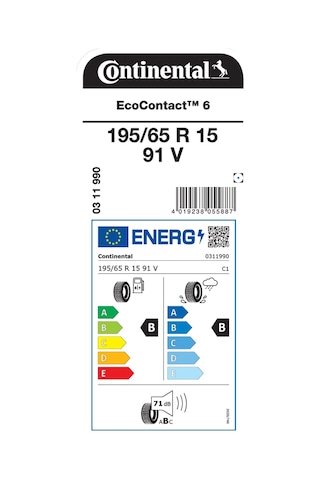 Continental 195/65R15 91V Ec6 Yaz Lastiği 2025