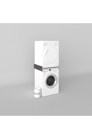 Kenzlife Çamaşır&kurutma Makinesi Dolabı Hedeon Gri 015 80 70 Banyo Aparatı Arkalıksız Büyük Boy Xlarge Beyaz