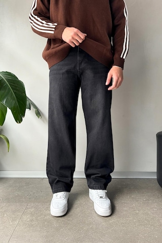 Flaw Premium Wash Baggy Jean Siyah Siyah