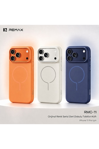 Remax Apple iPhone 17 Pro Magsafe Uyumlu Metal Tuşlu Premium Kılıf Rmc-11 Mavi