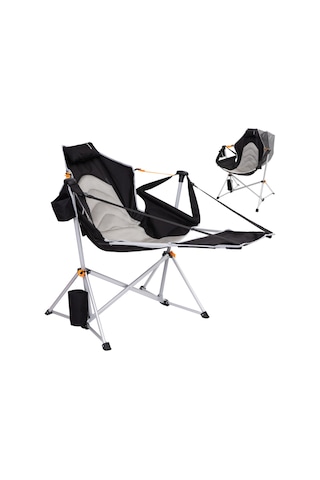 Kingcamp Orchid Lux Ayak Dayamalı & Salıncaklı Hamak Kamp Sandalyesi Bl/grey Gri - Siyah