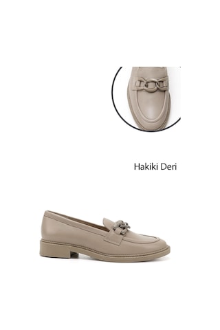 Gönderi(R) Gönderi R Bej Tokalı Hakiki Deri Loafer Ayakkabı Bej