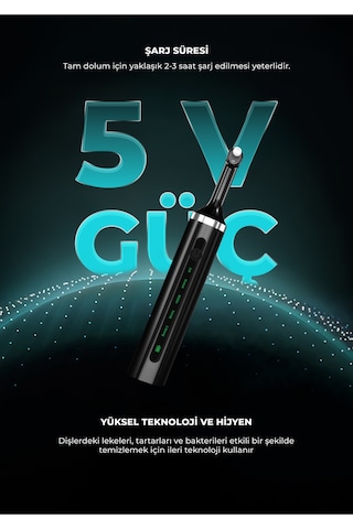 Pirantech 06 Çok Fonksiyonlu Şarj Edilebilir Diş Temizleme Cihazı Siyah