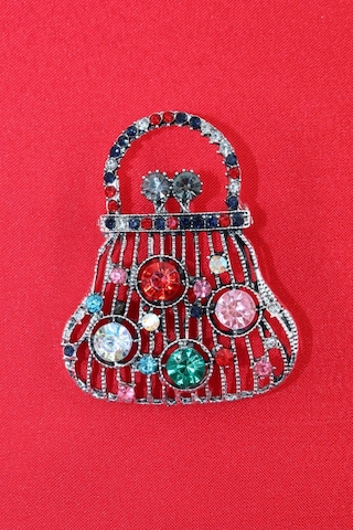 Pırlanta Taşlı Para Çantası Broş. Yaka İğnesi Broş. Taşlı Tasarım Broş. Kadın Broş. Broş. Çanta Broş Çok Renkli