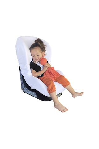 4katlı Müslin Bebek Oto Koltuk Kılıfı Lastikli %100pamuk Beyaz